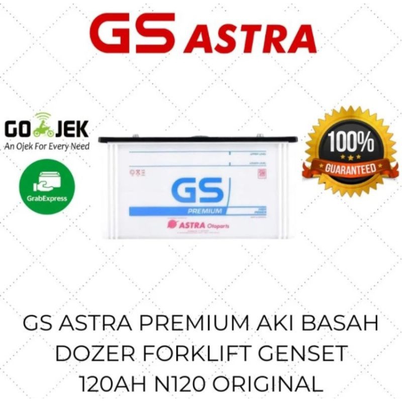 GS ASTRA PREMIUM ORIGINAL AKI BASAH MOBIL GENSET KAPAL 120AH N120