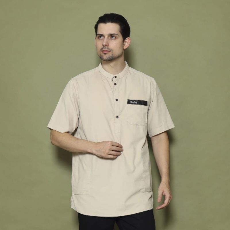 Baju Koko BINAUF Lengan Pendek Cotton Corduroy Size M,L,XL