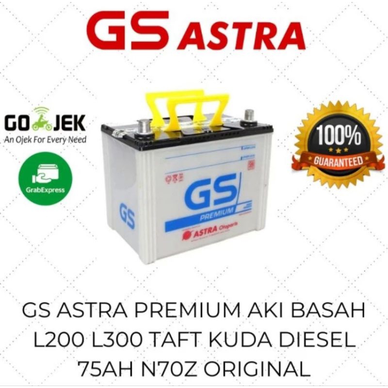 GS ASTRA PREMIUM ORIGINAL AKI BASAH MOBIL CX-7 DYNA L200 75AH N70Z