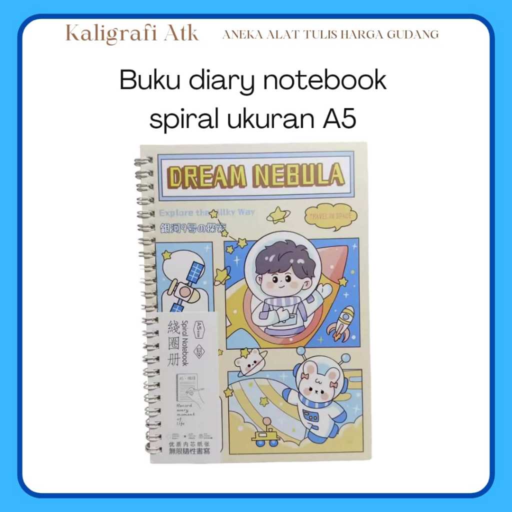 

Buku diary notebook spiral A5 import lucu 6525-55