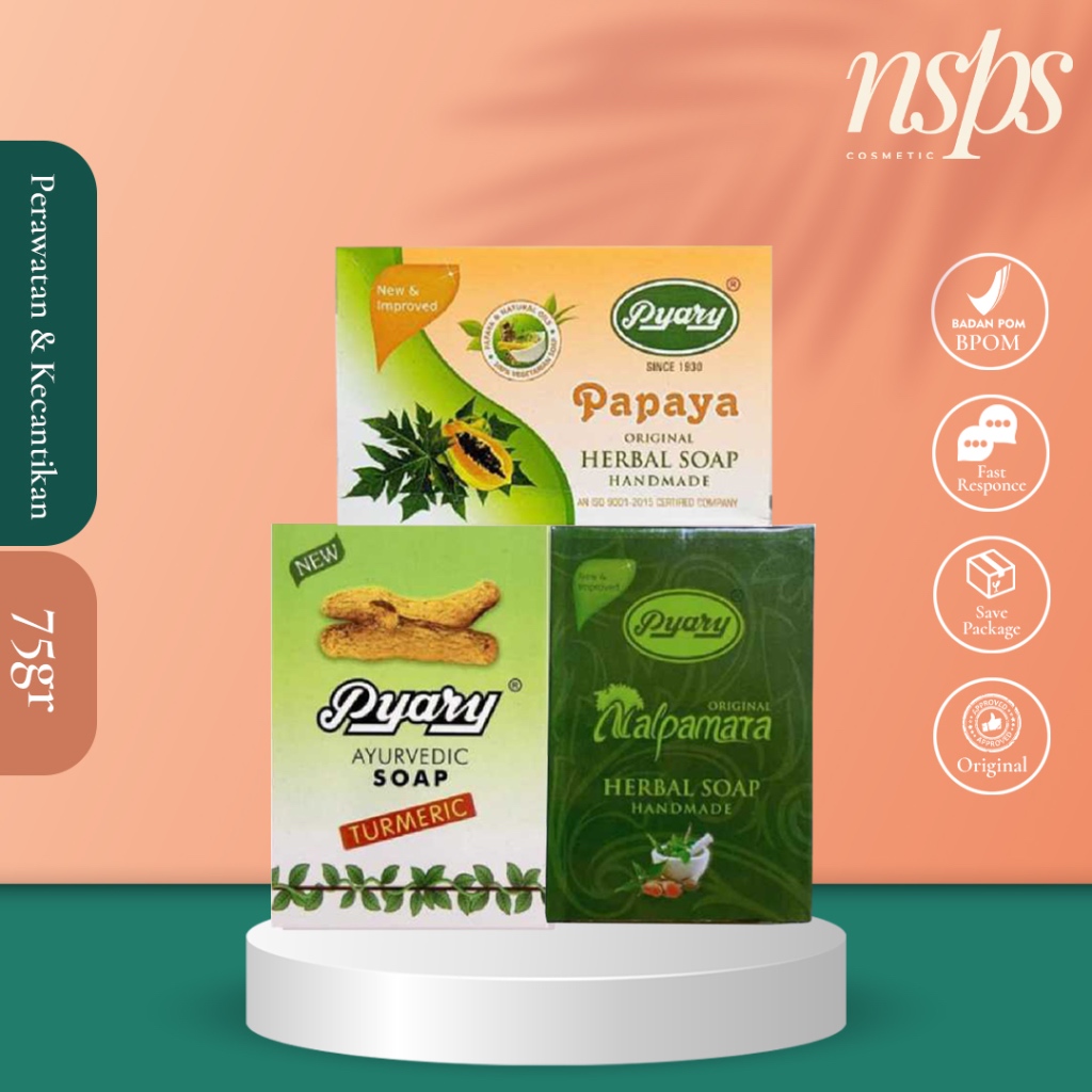 NSPS Cosmetic - PYARY Sabun Arab NALPAMARA /Ayurdevic Soap Turmeric/Papaya