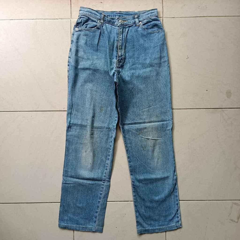 Celana Jeans Daily Topics Straight Loose Wanita Second Original