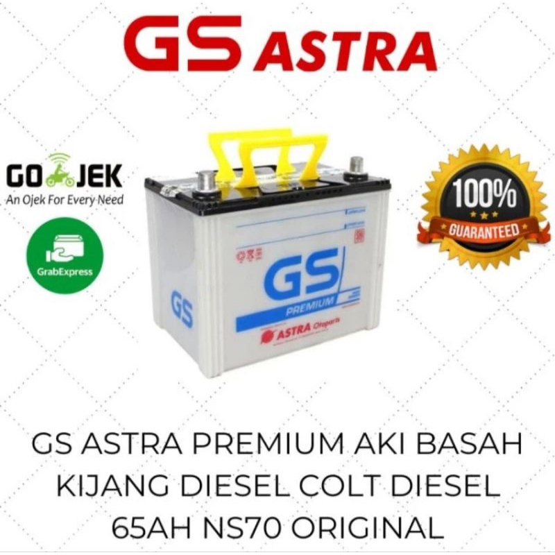 GS ASTRA PREMIUM ORIGINAL AKI BASAH MOBIL KIJANG COLT DIESEL 65AH NS70