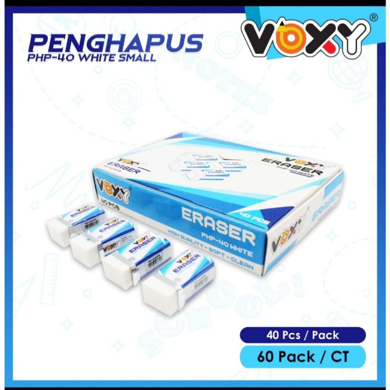 

01 Pack 40 pcs Penghapus Pensil Ogino / Voxy / GM