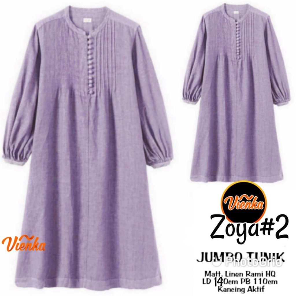 BAJU WANITA ZOYA #2 KEMEJA TUNIK JUMBO BY VIENKA