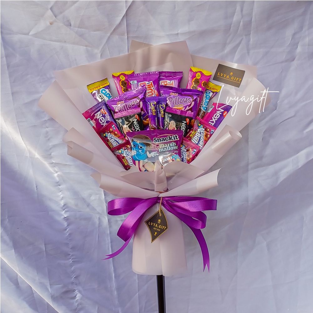 

LVYA.GIFT 4321.3 BUKET SNACK MIX TEMA UNGU PREMIUM