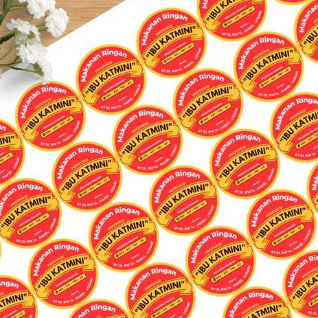 

stiker makanan 10 cm stiker minuman label makanan