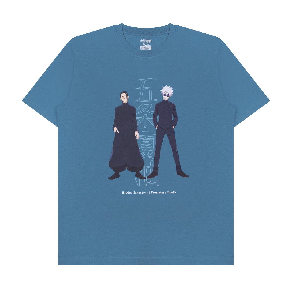 M231 X Jujutsu Kaisen Satoru Gojo Sugure Geto T-Shirt Kaos Biru Official Licensed