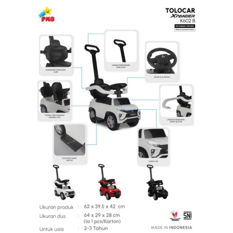 Tolocar mobil mainan 602B-MITSUBISHI XPANDER