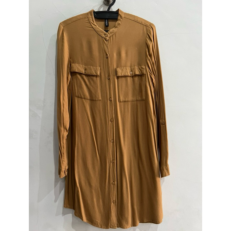 preloved kemeja tunik wanita h&m coklat
