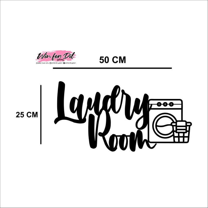 tulisan laundry room ukir kayu