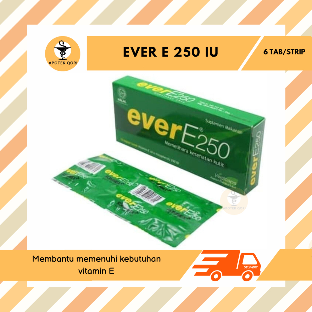 EVER E 250 IU BOX 12 KAPSUL/VITAMIN E/SUPLEMEN KESEHATAN KULIT DAN PROMIL