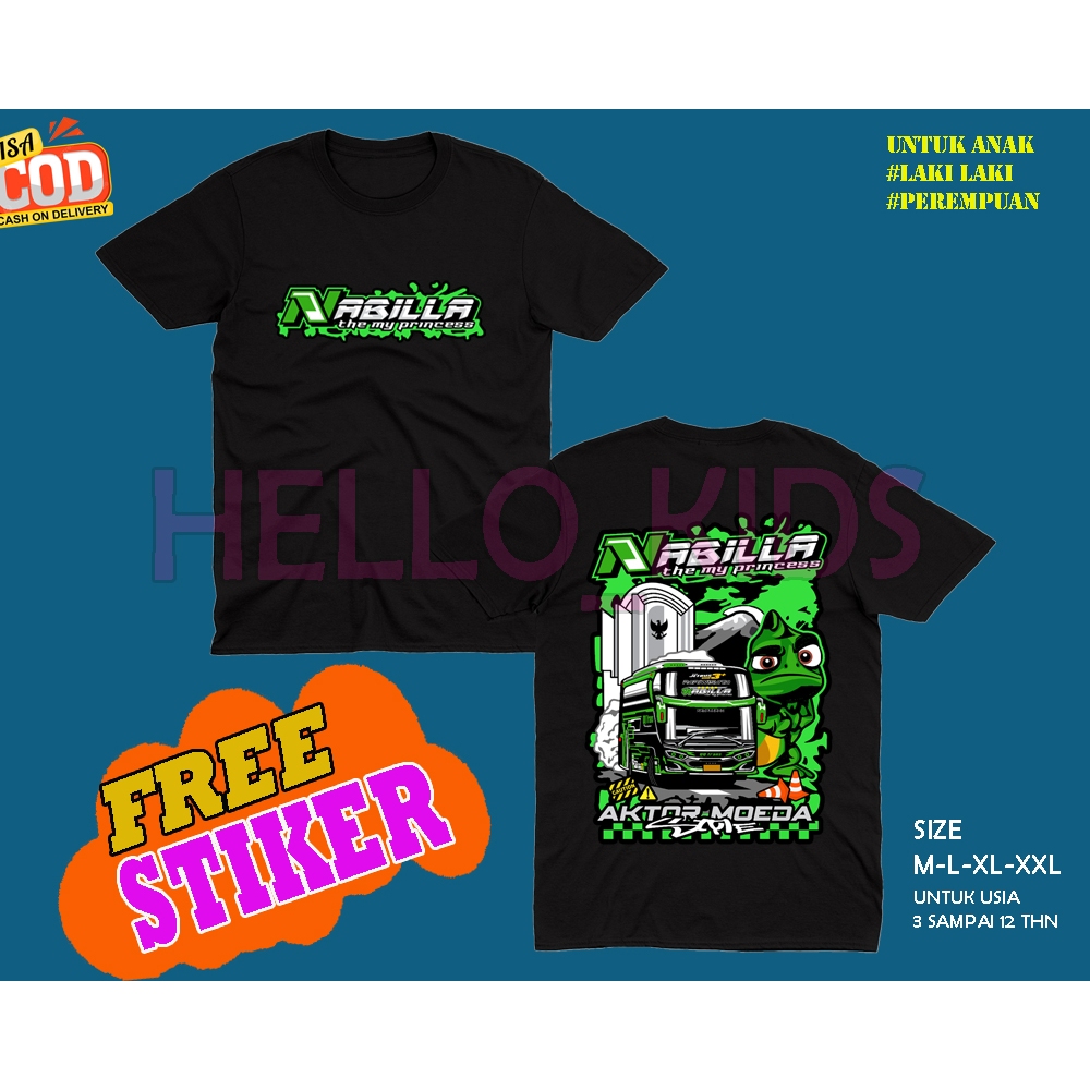 ( BISA COD ) KAOS ANAK BUS NABILA JETBUS 5 BAJU ANAK BUS FREE STIKER BAJU ANAK BUS MANIA NABILA