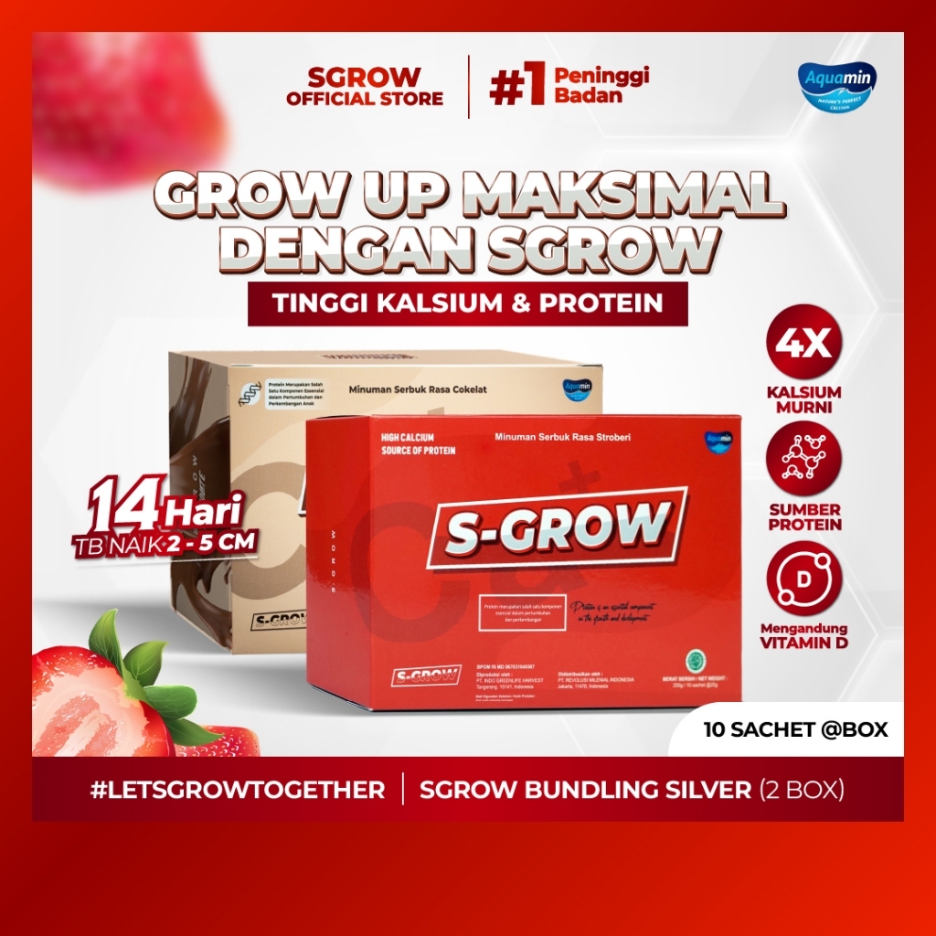 

S-GROW Paket Bundling - Susu Peninggi Badan Untuk Remaja dan Dewasa (Free Skipping / Tumbler )