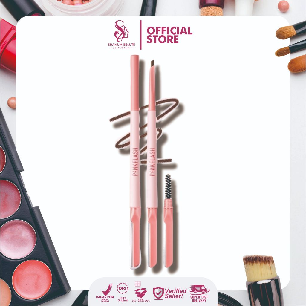 Pinkflash PinkDefiner 3-in-1 Multi Use Eyebrow Pencil Long Lasting Smooth Stroke - PF-E17