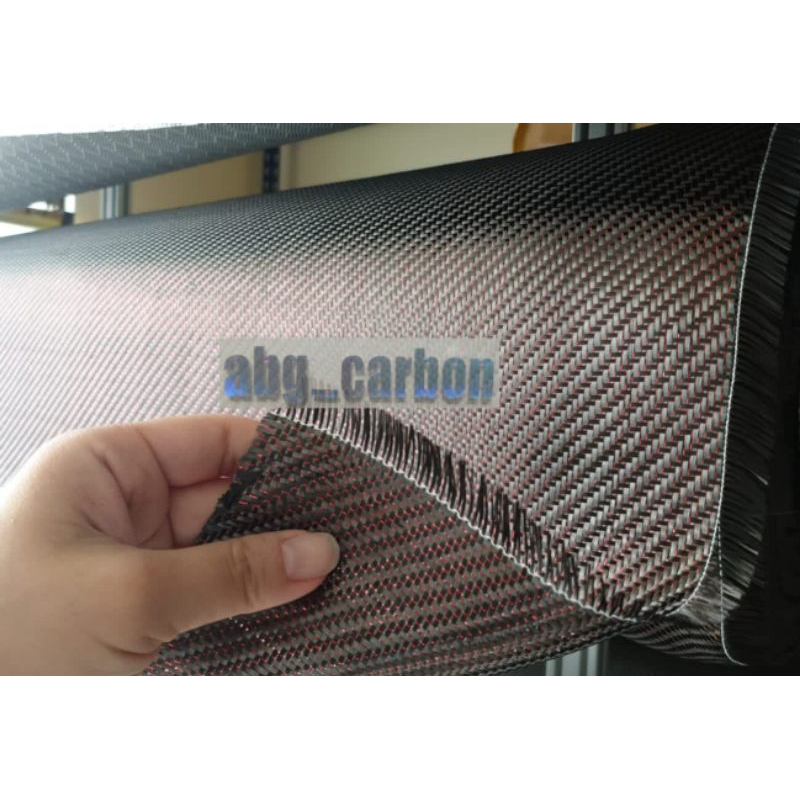 Karbon Kevlar Carbon Kevlar Carbon Fiber Serat Bahan Karbon Kevlar Twill Merah Metalik