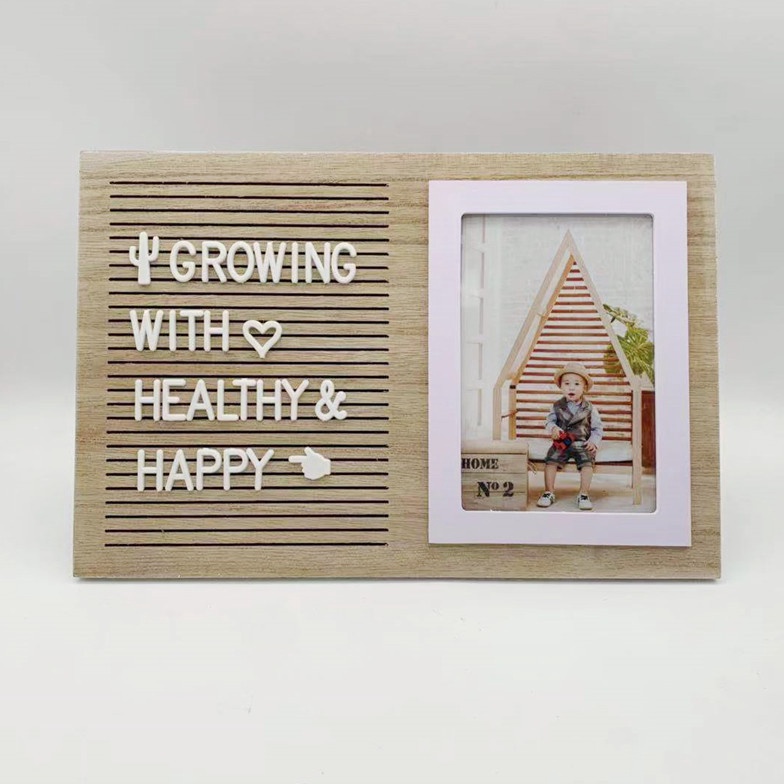 

Nyaman Wood Letter board display felt premium papan nama huruf baby born Berkualitas
