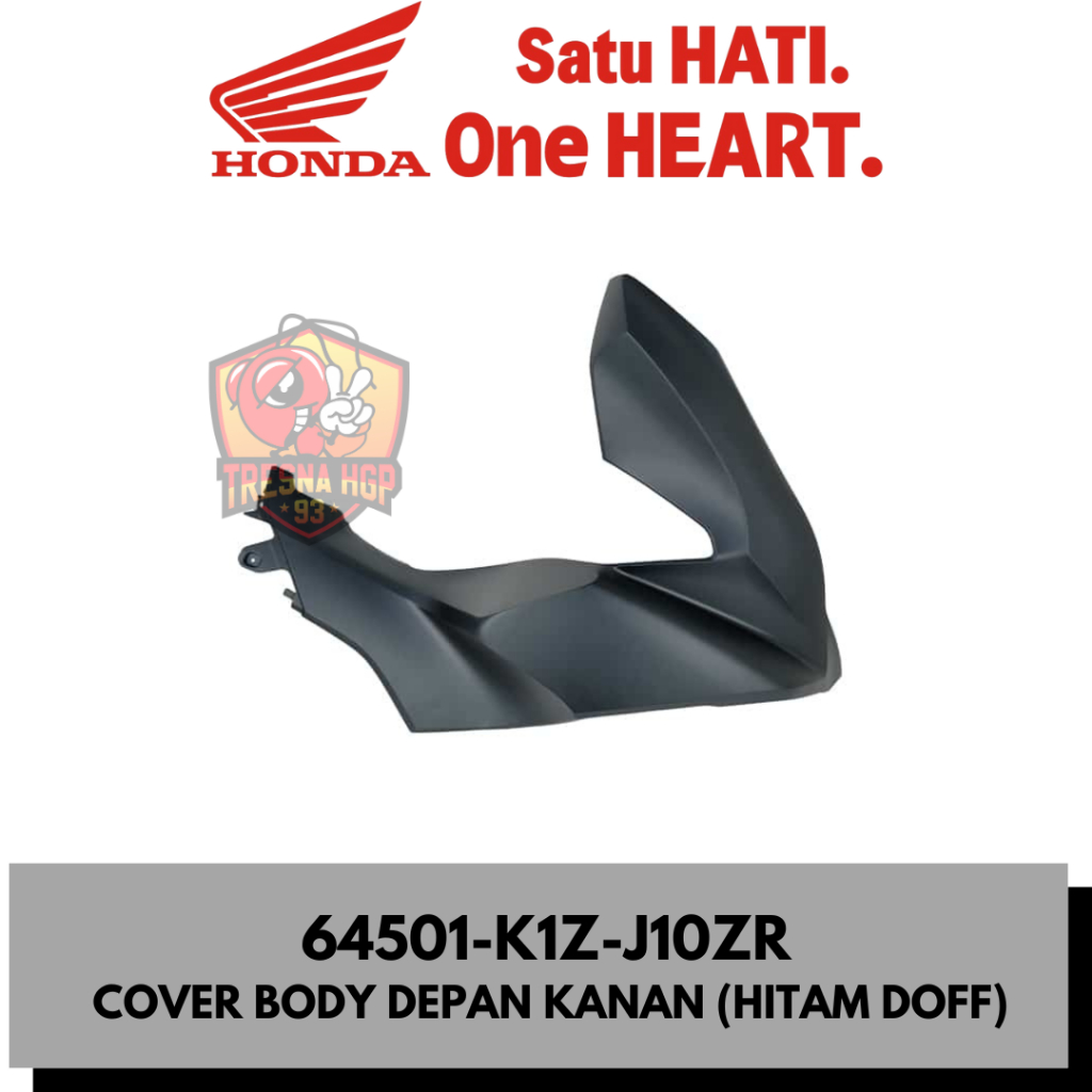 64501-K1Z-J10ZR COVER BODY DEPAN KANAN (HITAM DOFF) PCX 160 K1Z ORIGINAL | COVER R FRONT 64501K1ZJ10
