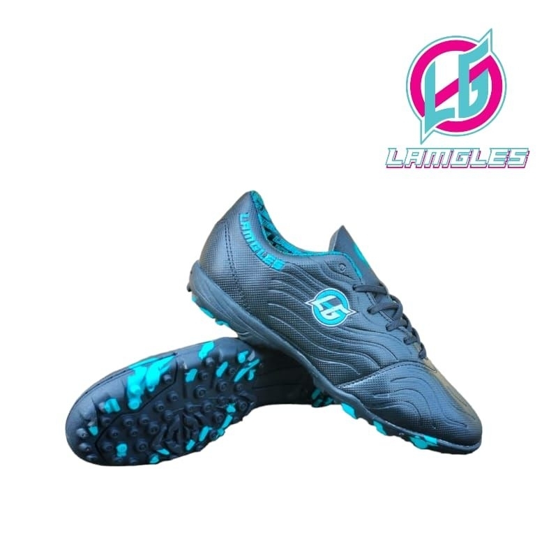 Lamgles - Sepatu Futsal Sol Gerigi Lamgles Jaguar FG Black White Original Pabrik