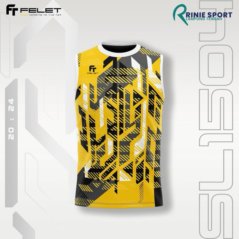 BAJU BADMINTON FELET SL1504 YELLOW ORIGINAL
