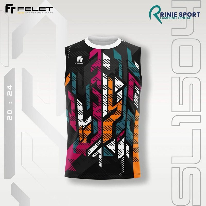 BAJU BADMINTON FELET SL1504 BLACK ORIGINAL