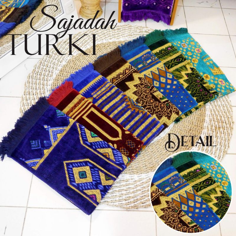 SAJADAH TURKY BESAR JUMBO 65*110 cm/SAJADAH EMPUK TEBAL HALUS/ EXCLUSIVE TURKI