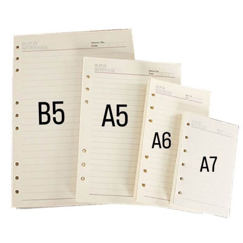 

Kertas isi binder horizontal isi 40lembar & 80lembar tebal / kertas isi binder A5, A6 (6lubang) ,B5 (9lubang) / kertas isi ulang binder / refil isi ulang horizontal binder A5 A6 B5