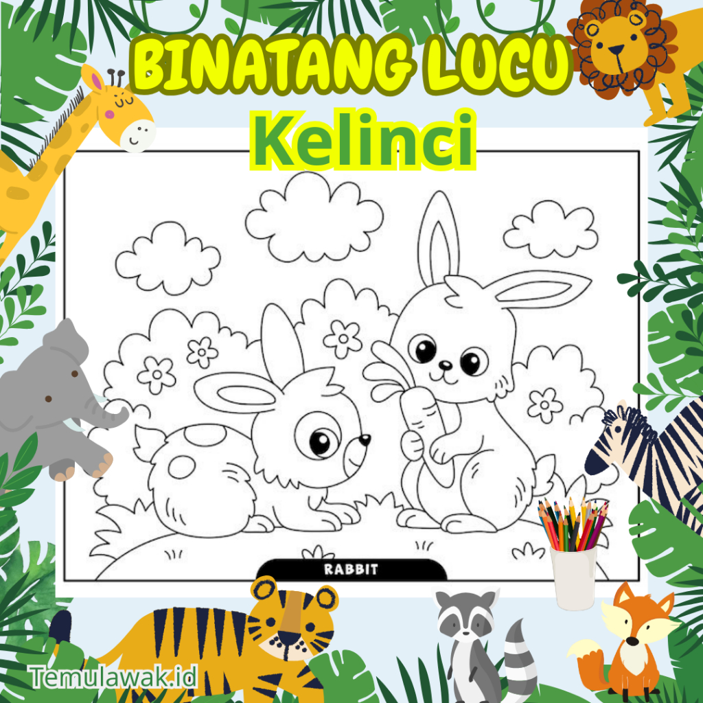 

Kertas Gambar Sketsa Seketsa Lukis Drawing Sketch Mewarnai Coloring Binatang Lucu Anak Kecil