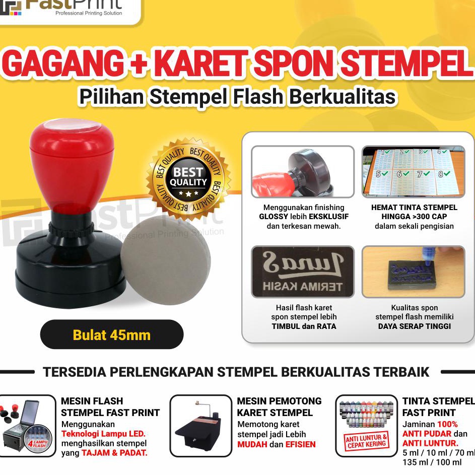 

Produk Terviral Gagang Plus Karet Spon Potongan Stempel Flash Bulat Ukuran 45 MM