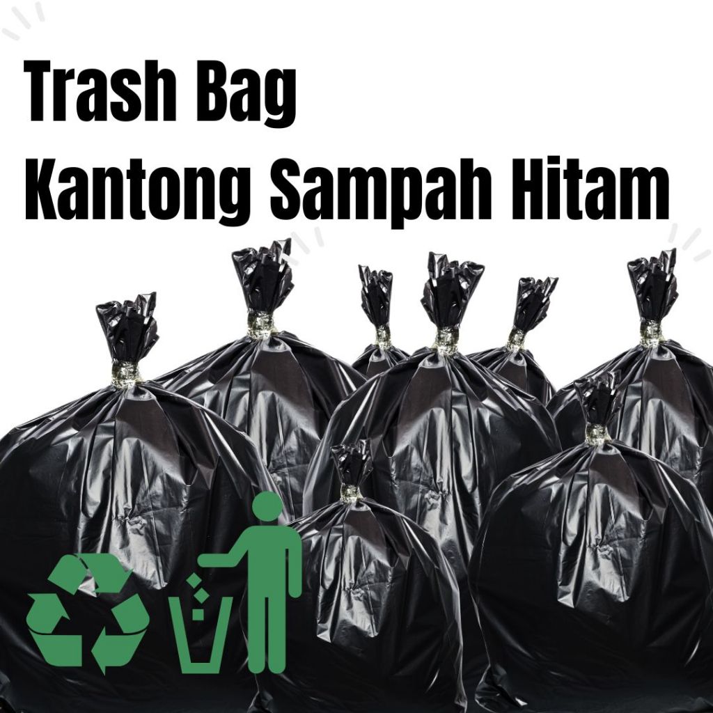Trash Bag - Kantong Sampah - Kantong Sampah Hitam 80 x 100 - Harga Lembar