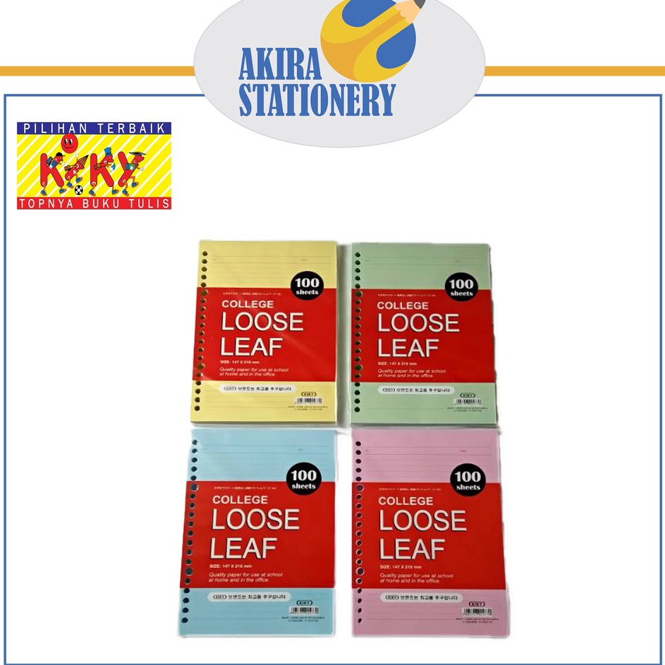 

Baru Kejutan LOOSE LEAF KERTAS FILE KIKY A5 BERGARIS WARNA