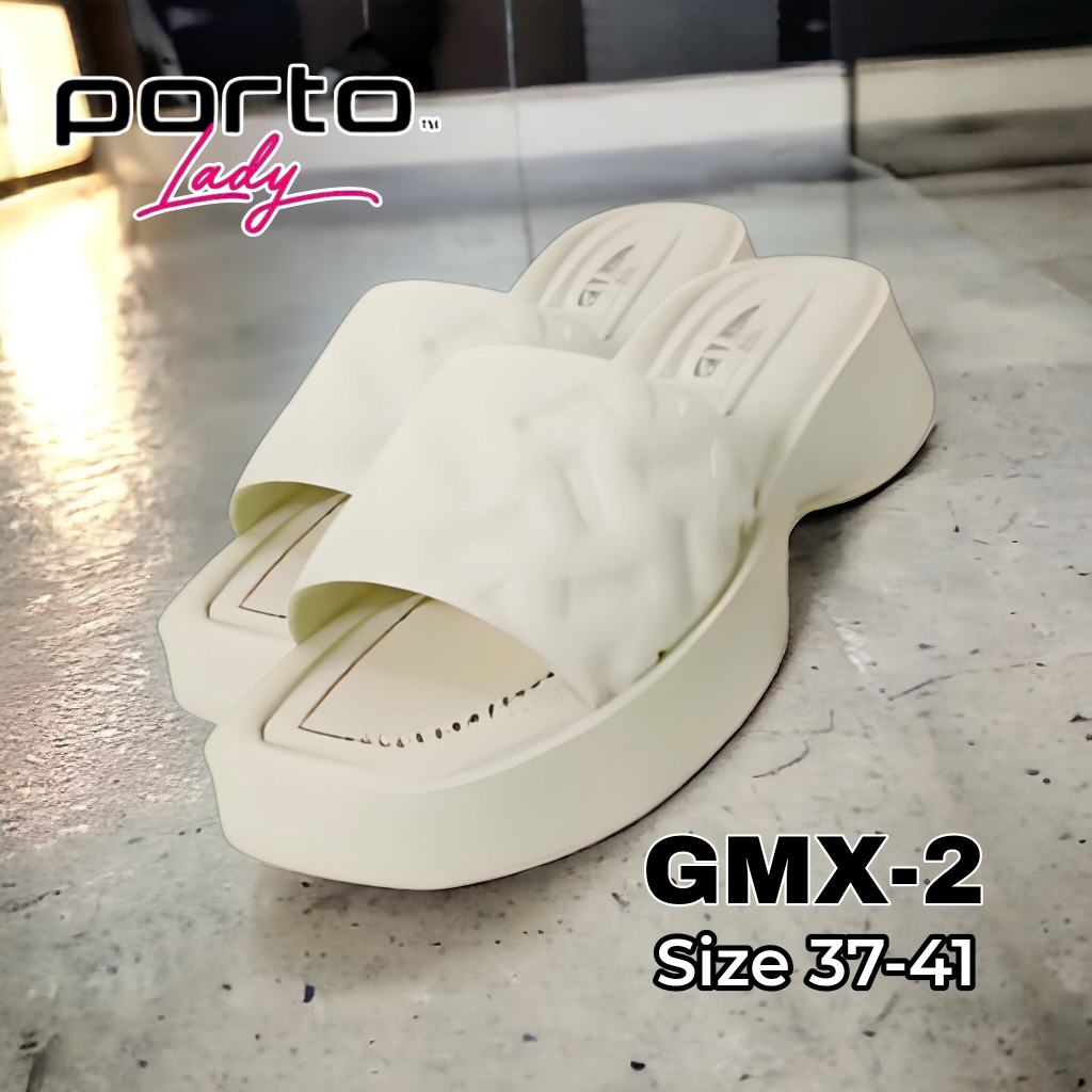 Sandal Selop PORTO LADY Wanita/Remaja GMX-2, Sendal Wedges Jelly EVA Cewek Trend Korea Kekinian