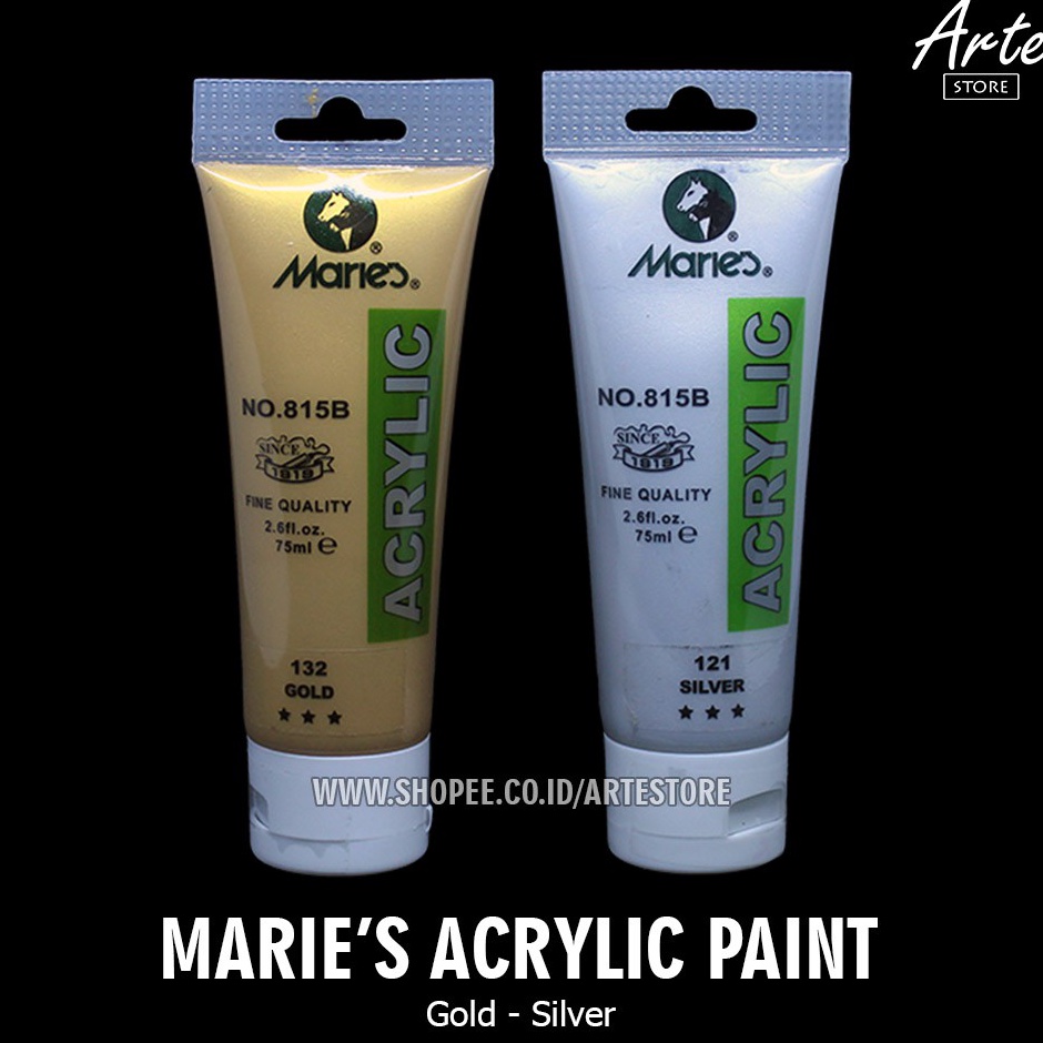 

Baru Aman Cat Acrylic Maries Silver Gold 75ml