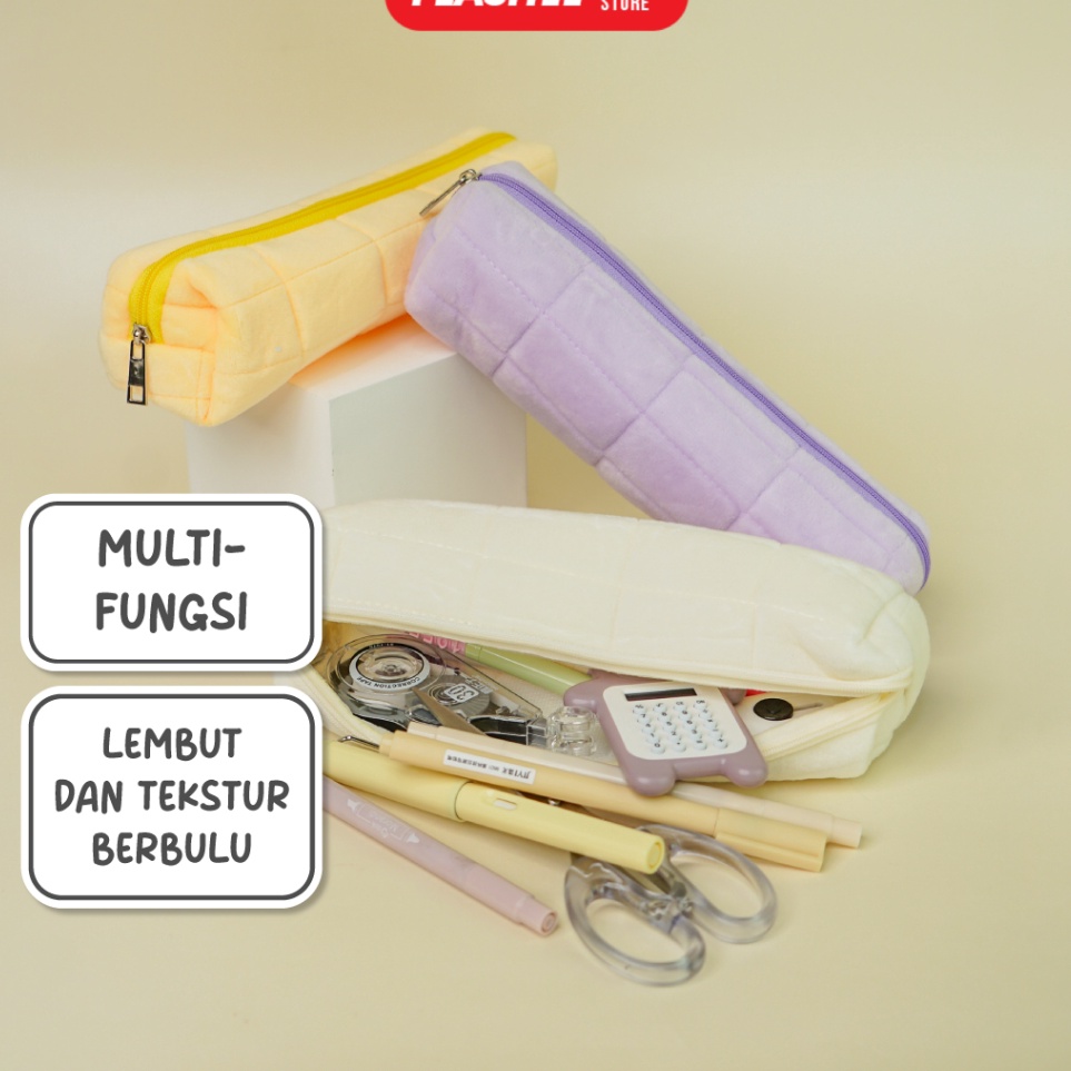 

Grosir Termurah Flashee Tempat Pensil Bulu Lucu Aesthetic Korea Cloudy Pencil Bag Small Kotak Pensil Lucu Muji Style Warna Pastel COD Kantong Pensil Organizer