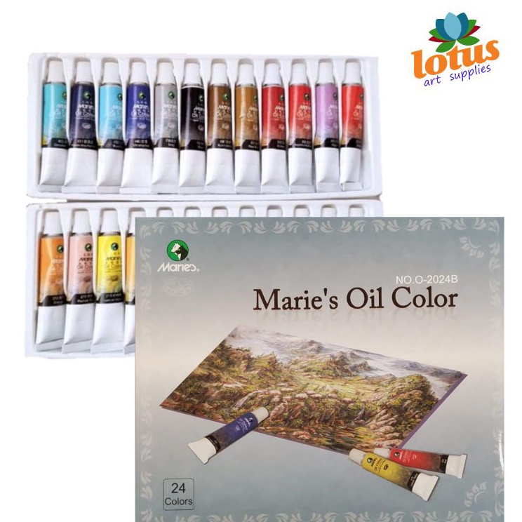 

Fast Shipment Maries Oil Colour set 24 Warna x 12 ML Tube cat minyak
