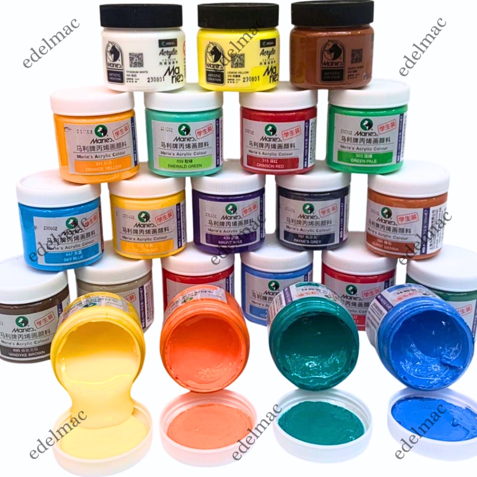 

Super Peminat Acrylic Paint Cet Cat Akrilik untuk Lukis Dinding Kertas Kanvas Kaca Kayu Craft Kerajinan DIY