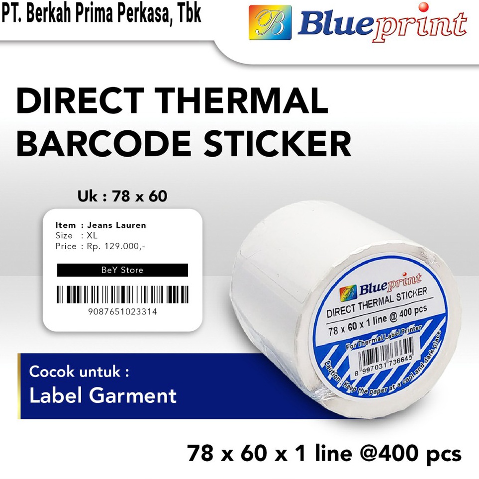 

Spesial Minggu Ini Direct Thermal Sticker 78 x 6 BLUEPRINT Kertas Label Stiker 78x6 mm Isi 4 1 Roll