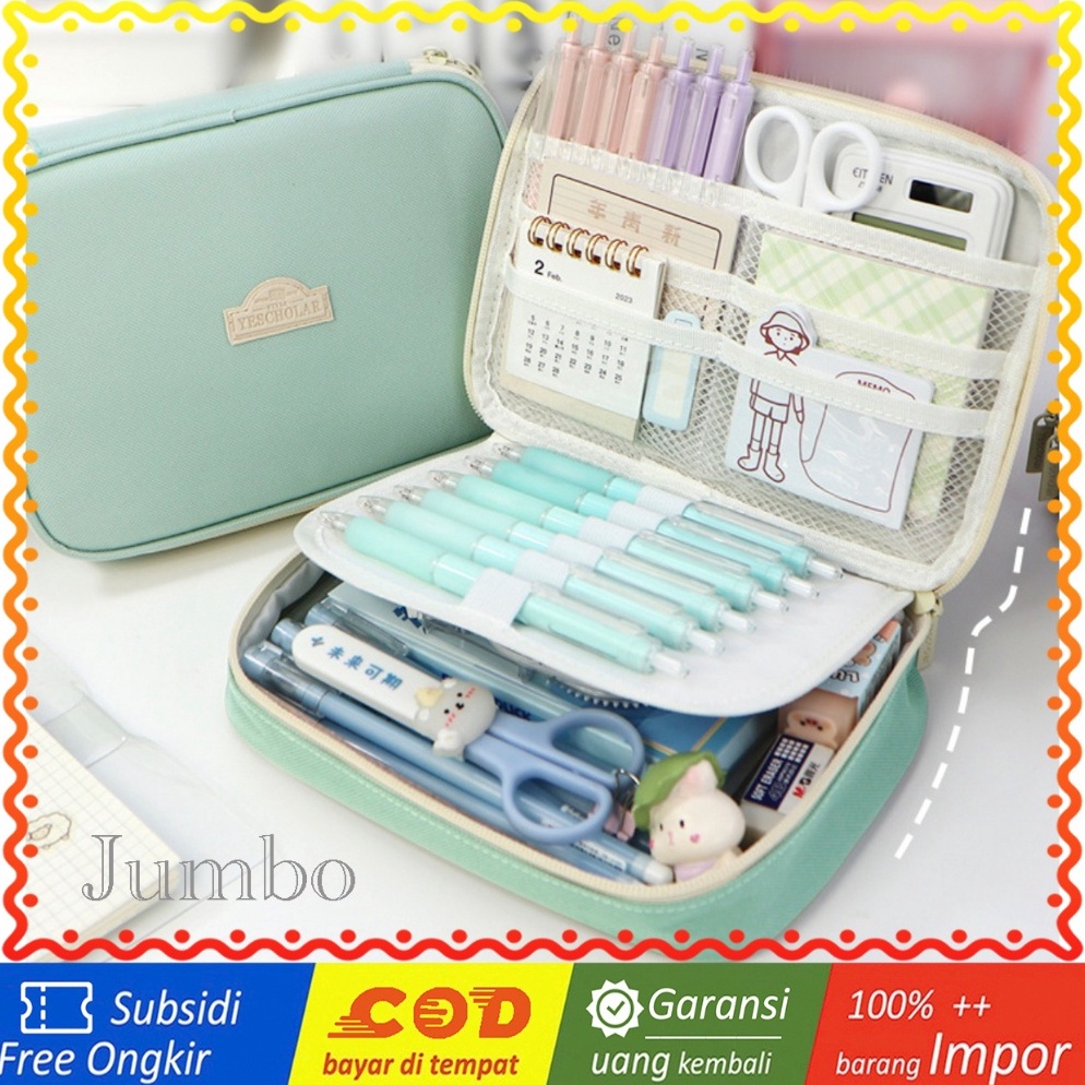 

TXS26 Pen Pencil Case Kotak Tempat Pensil JUMBO YeScholar Macaron Color MKT ART P8K8