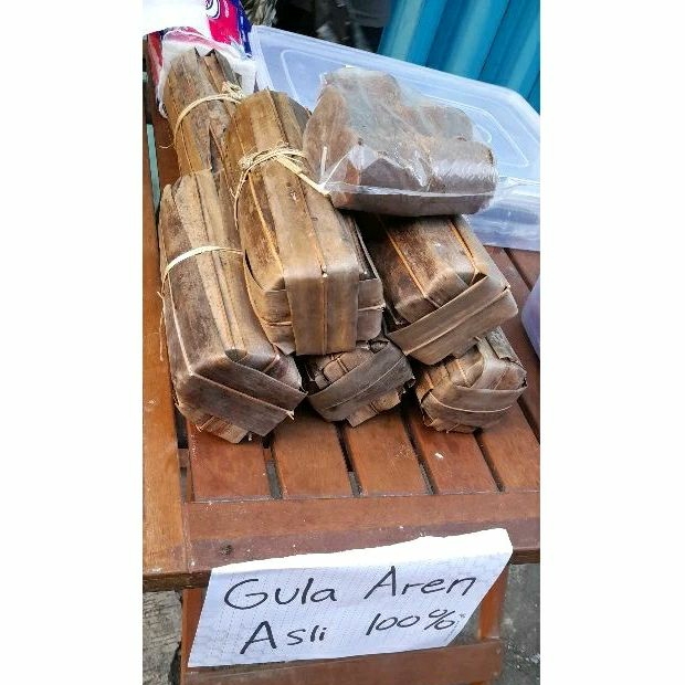 

Gula Aren 1Kg Asli 100% Kawung/Nira Bungkus Daun Hallal