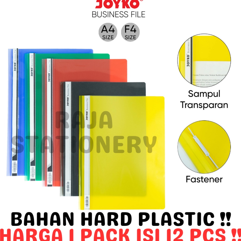 

KODE X93N JOYKO FILE FOLDER A4 F4 MAP PLASTIK JOYKO FOLIO BUSINESS FILE FILE FOLDER HARD PLASTIC 12PCS