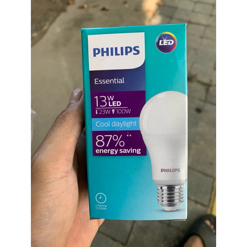 PHILIPS Essential LED Bulb Cool Daylight 13 W / Bolam Lampu Led Ruang Tamu Teras Kamar Dapur Praktis