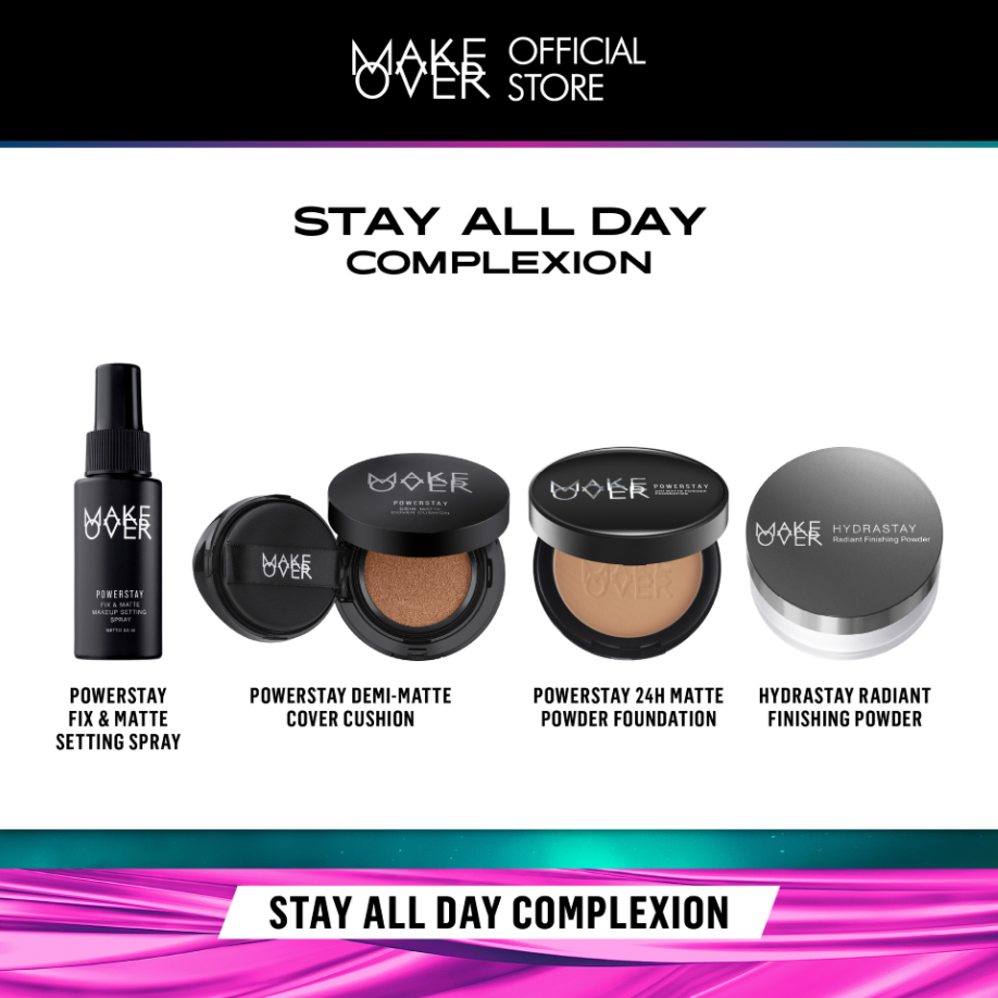 Stay All Day Complexion : Setting Spray, Hydrastay Powder, Powder Foundation, Make Over Cushion