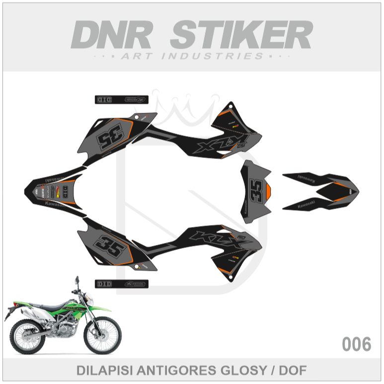 STIKER KLX 150 BF (006) STRIPPING KAWASAKI G/SE EXTREME 2016 2017 2018 2019 2020 2021 2022 DECAL DEK