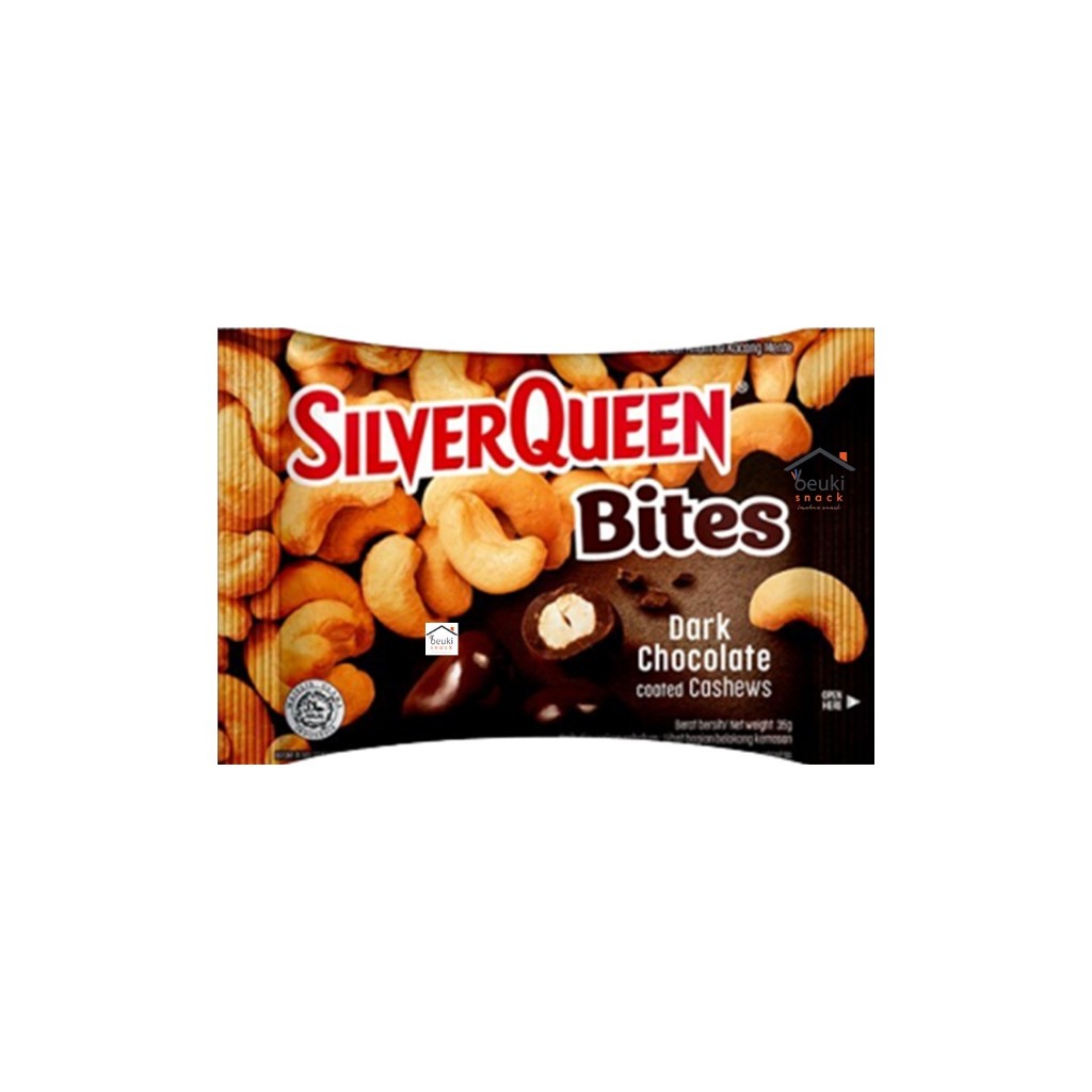 

SilverQueen Bites Cashew Dark Coklat Hitam Silver Queen Kacang Mede