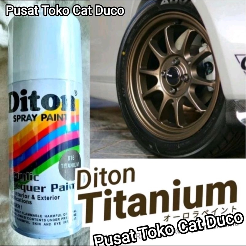 Cat Pylox Diton 816 Titanium 300cc cat semprot coklat magnesium cocok buat velg mobil sepeda motor