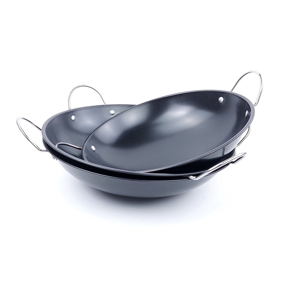 JVi Wajan Hitam Mini Stainless Steel Tebal 212325CM  Kuali Mini Penggorengan Anti Lengket  Wajan Kec