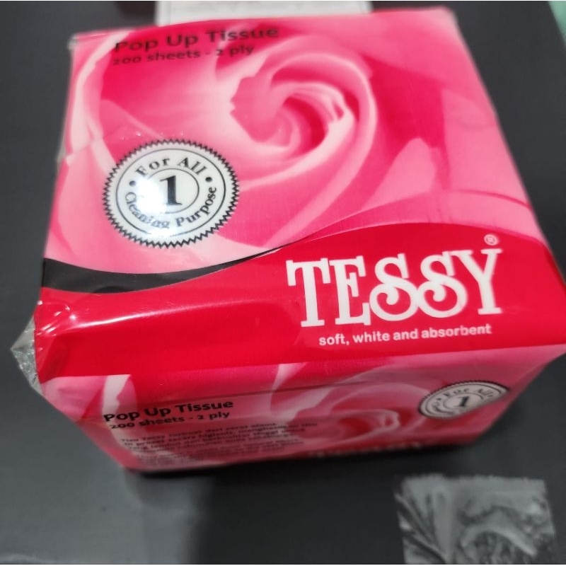 Tisu Pop Up TESSY 200 Sheet (2 ply) / Tisu Pop Up SEE-U Gajah 1ply (150 sheet)