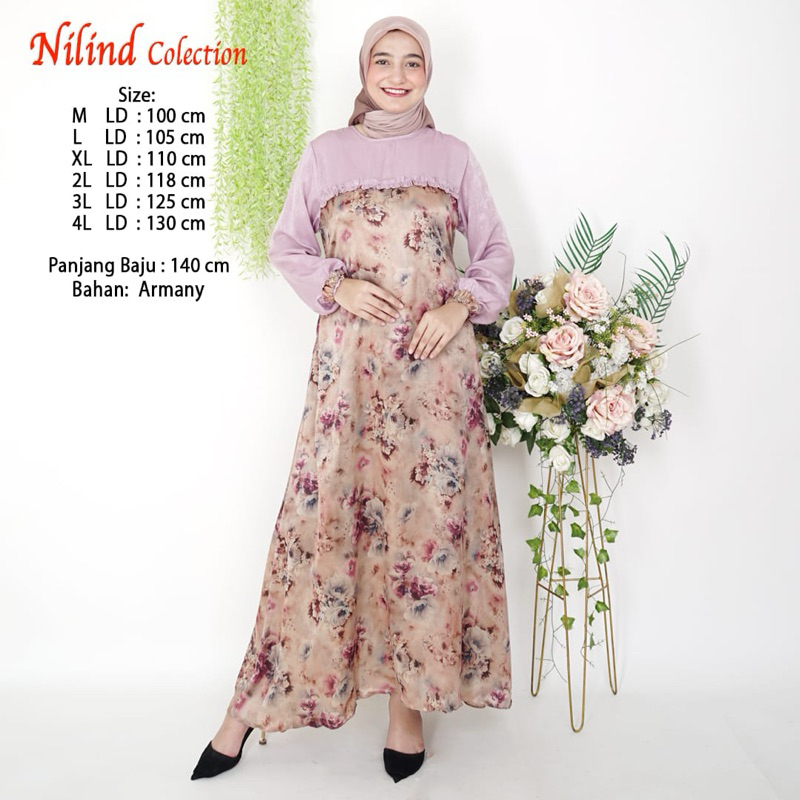Gamis Armani Silk | Gamis Armani dan Santorini | Gamis Kombinasi M L XL XXL XXXL 4L
