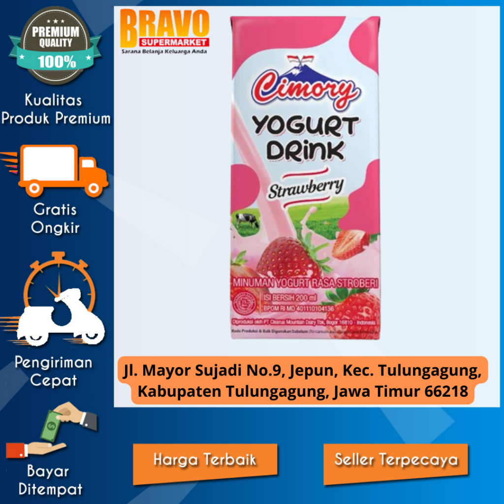 

Bravo Supermarket Tulungagung - CIMORY UHT Yoghurt Drink Strawberry 200ml