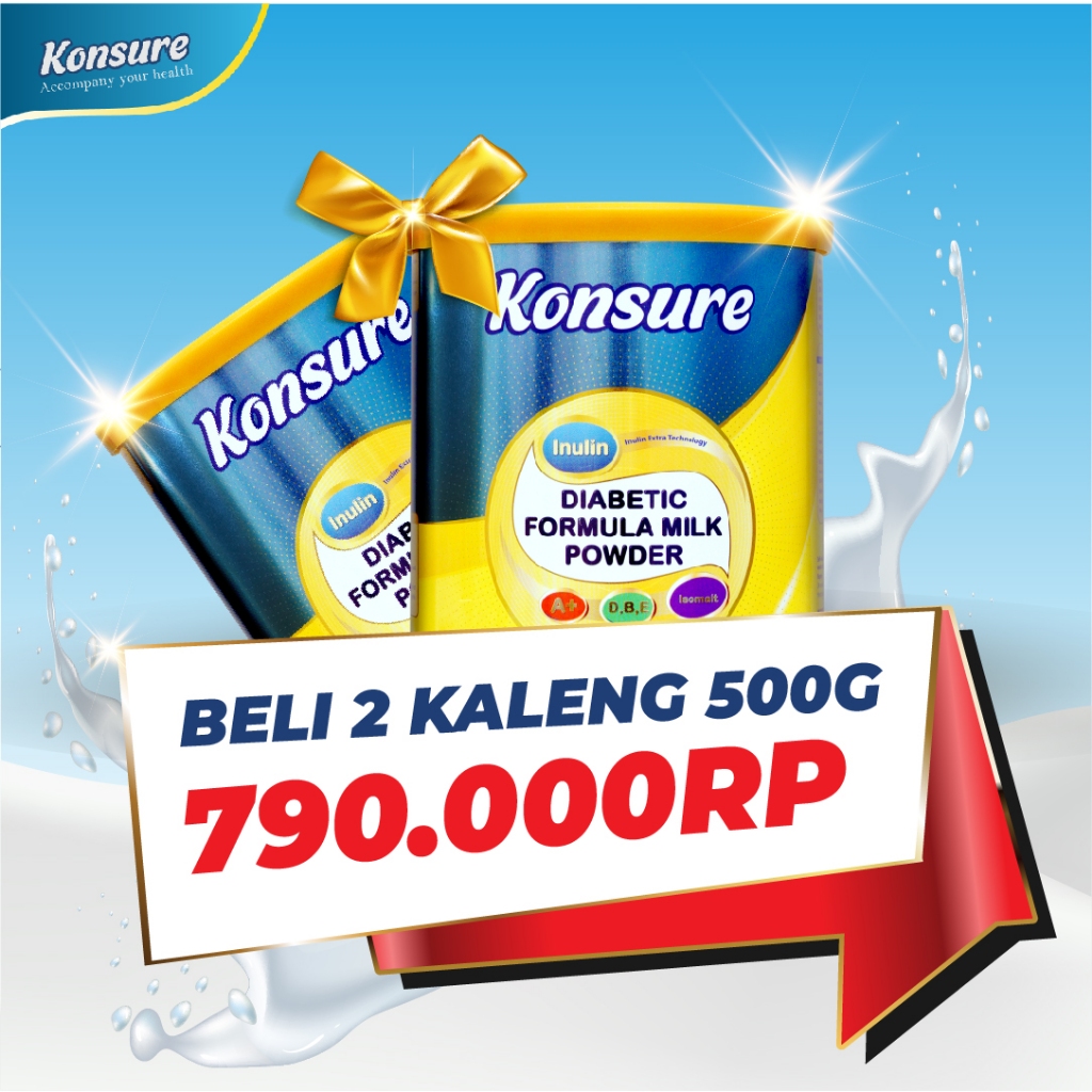 

[Combo 2 Kaleng 500g ] Susu Diabetes Konsure - Solusi untuk penderita diabetes